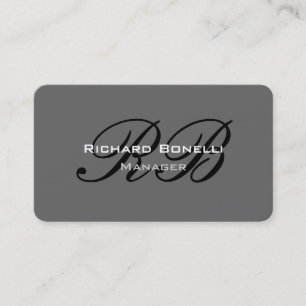 Kreiselecke Gray Monogram Manager Business Card Visitenkarte