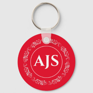 Kreiselgestaltung mit Monogramm-Initialen Schlüsselanhänger