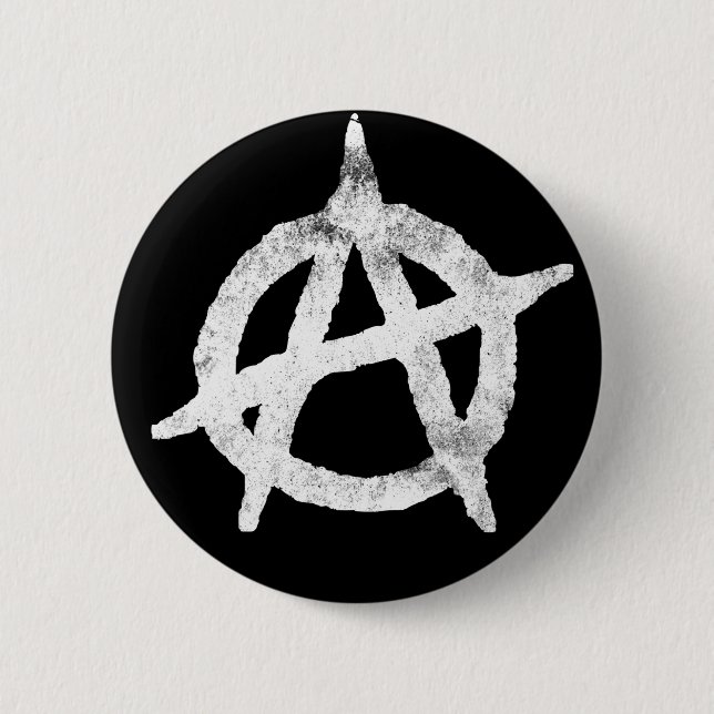 "kreisen Sie ein" Anarchiesymbol ein Button (Vorderseite)