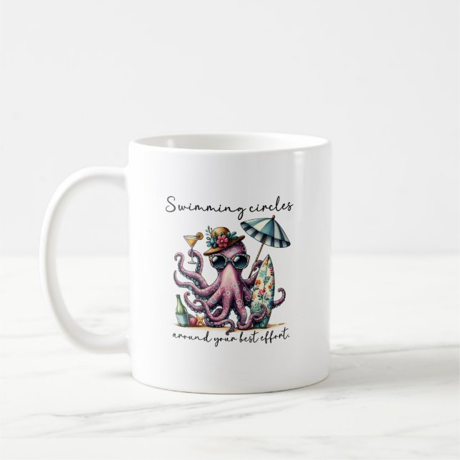 Kreisend um deine beste Mühe Kraulend Oktopus Kaffeetasse (Links)
