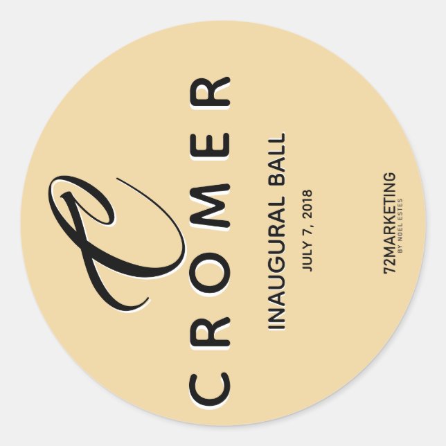 KREISETIKETT CHAMPAGNE INAUGURAL BALL STICKER (Vorderseite)