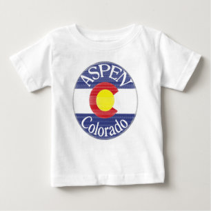 Kreisflaggen-Babyt-stück Aspen Colorado Baby T-shirt