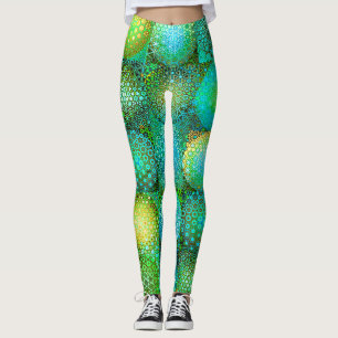 Kreisförmige farbenfrohe Formen Mosaik Leggings