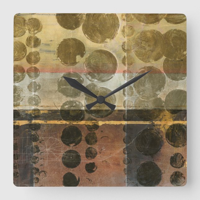 Kreisförmige grüne Tröpfchen Quadratische Wanduhr (Vorderseite)