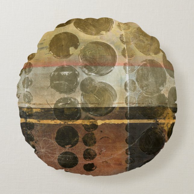 Kreisförmige grüne Tröpfchen Rundes Kissen (Vorderseite)