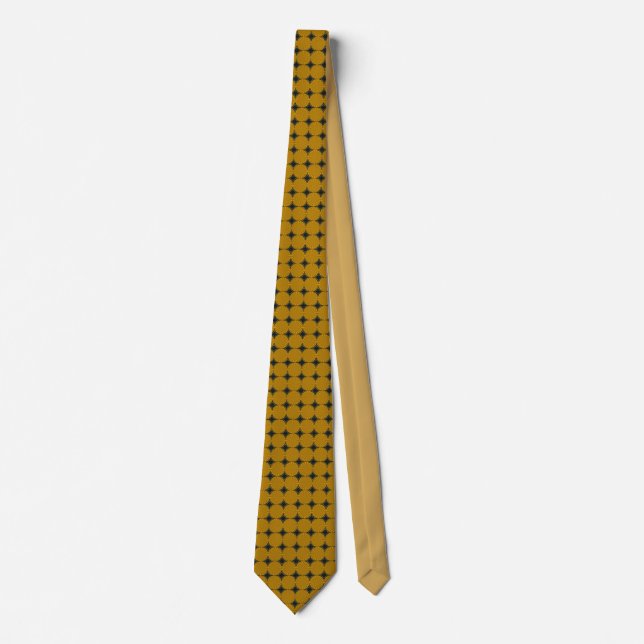 Kreisförmige orange, schwarzer Diamant-Bindung Krawatte (Vorderseite)