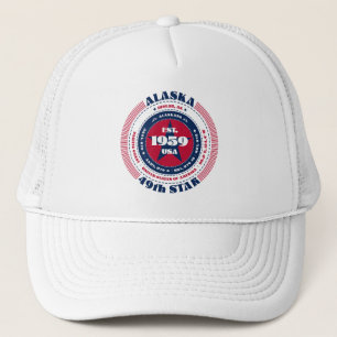 Kreisförmige patriotische Trucker-Mütze aus Alaska Truckerkappe