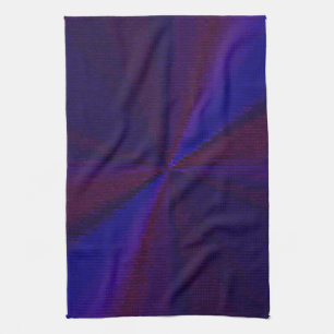 Kreisförmiger Farbverlauf-Patchwork Blau zu Lila Handtuch
