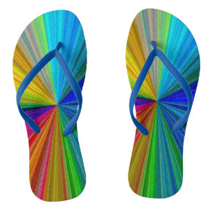 Kreisförmiger Farbverlauf Regenbogen Flip Flops