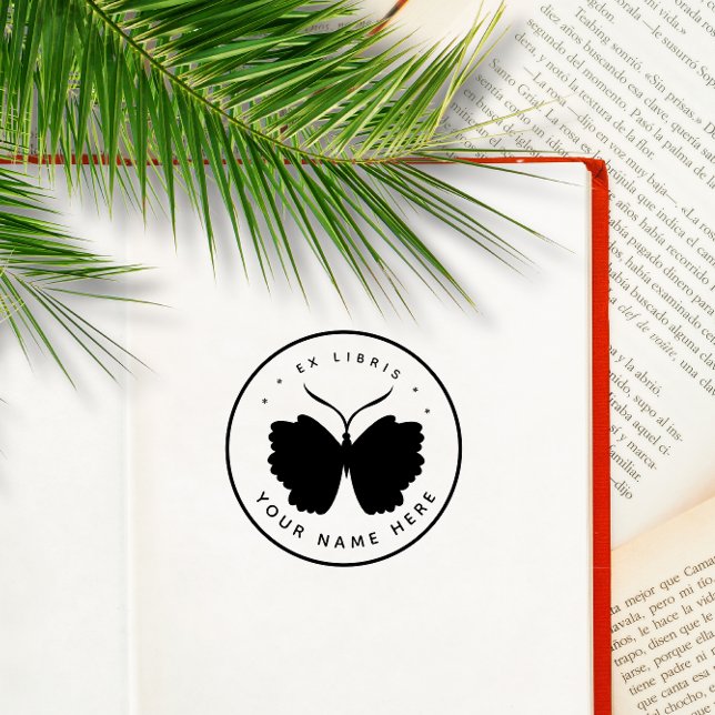 Kreisförmiger Schmetterling Ex Libris Stempel (Von Creator hochgeladen)