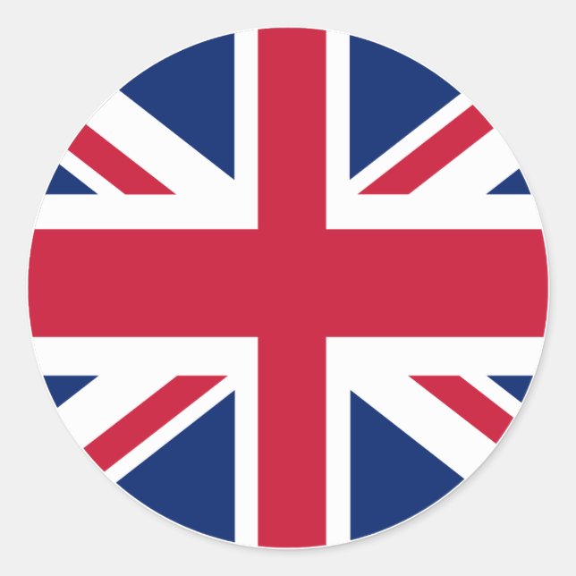Kreisförmiger Union Jack Aufkleber (Vorderseite)