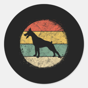 Kreisförmiges Retro-Dobermann-Besitzer-Geschenk Pi Runder Aufkleber