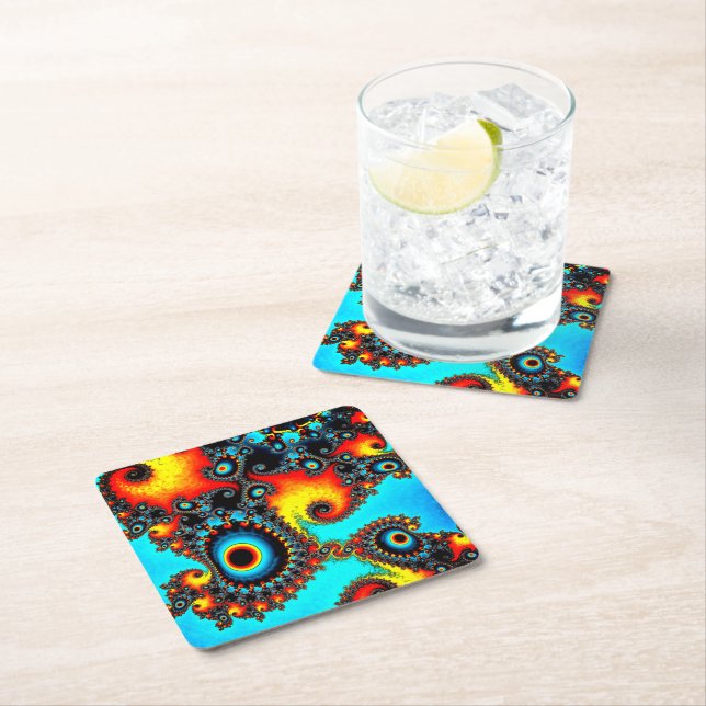 Kreisgestaltung Rechteckiger Pappuntersetzer (Vor Ort)