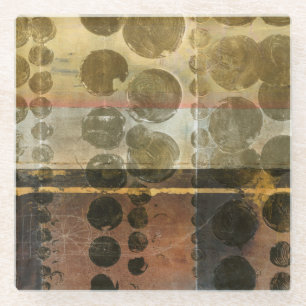 Kreisgrüne Tropfen Glasuntersetzer