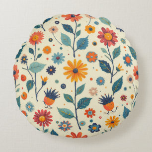Kreiskissen der Vintagen Blume Rundes Kissen