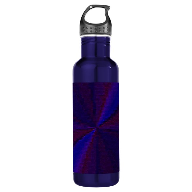 Kreislaufpatchwork Blau bis Lila Trinkflasche (Vorderseite)