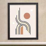 Kreislinien der abstrakten geometrischen Kunstlini Foliendrucke<br><div class="desc">Poster mit geometrischen Formen und Linien in Retrofarben und Details aus Gold oder Silber.</div>