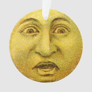 Kreisornament - Gelber Vintage-Mond-Mann Ornament