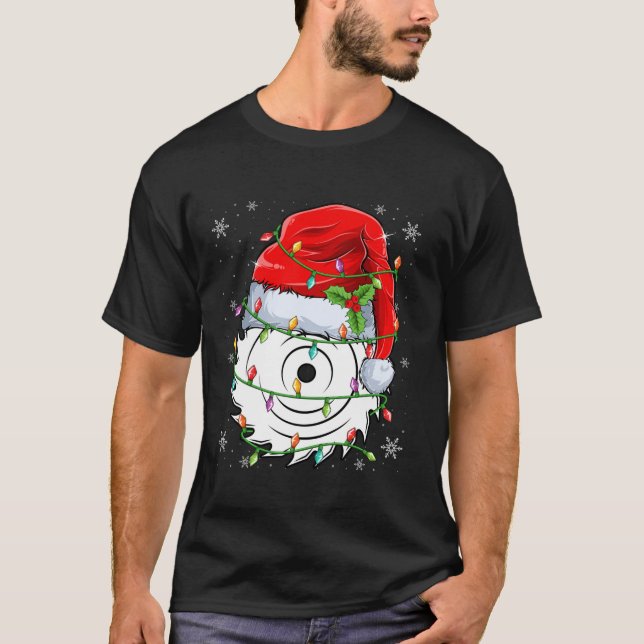 Kreissäge mit Weihnachtsmannmütze Xmas Light Ch T-Shirt (Vorderseite)