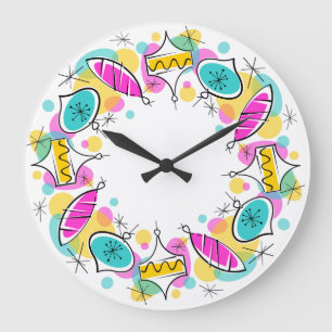 Kreisuhr für Retro Tree Baubles Große Wanduhr