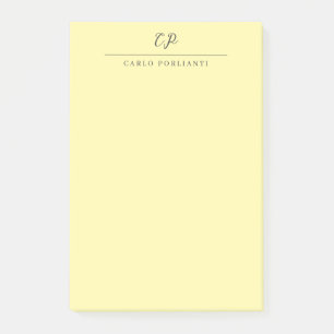 Krem Moderne monogrammierte Kalligrafie einfacher  Post-it Klebezettel