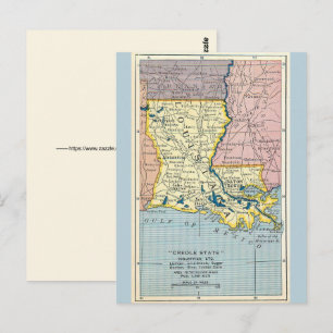 Kreolische Louisiana-Karte Postkarte