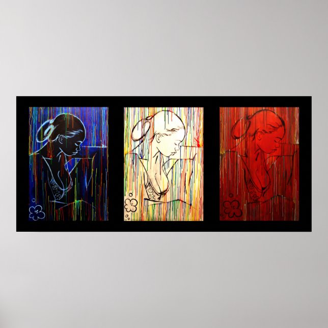 Kreolischer Regen - Drapeau tricolore Poster (Vorne)