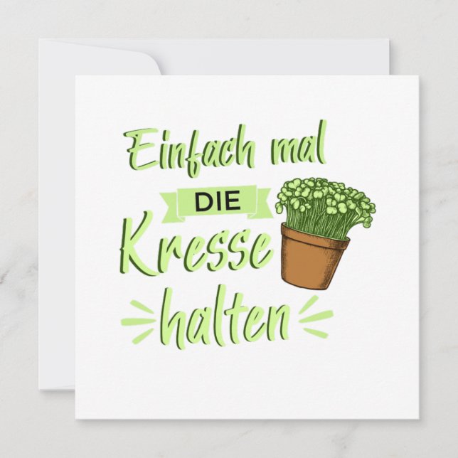 Kresse Halten Garten Grtner Gardener Gif Einladung (Vorderseite)