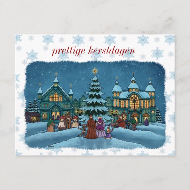 krest stad postkaart met sneeuwrand nl postkarte (Vorderseite)