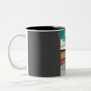Kreta Griechenland Grieche Minimal Daytime Skyline Zweifarbige Tasse