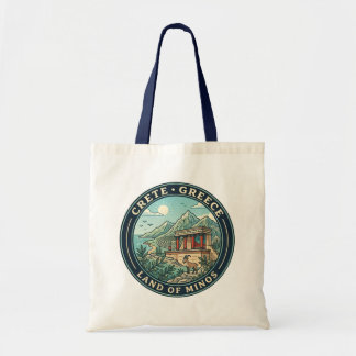 Kreta Griechenland Illustration Reise Kunst Abzeic Tragetasche