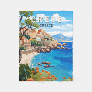 Kreta Griechenland Reise Kunst Vintage Fleecedecke