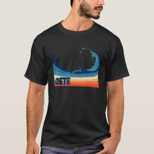 Kreta Griechenland Retro Surfen Segeln und Angeln T-Shirt