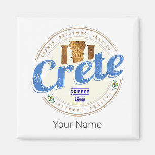 Kreta Griechenland Retro Vintage Urlaubs Souvenir Magnet