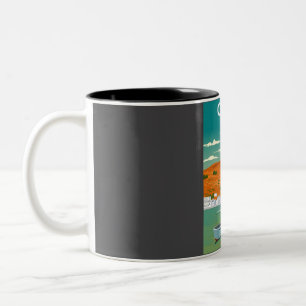Kreta Griechenland Vintag Minimaler Retro-Reisepla Zweifarbige Tasse