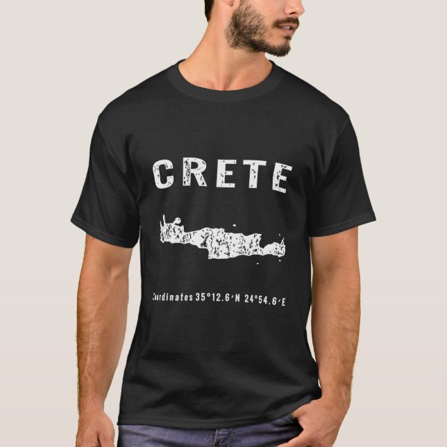 Kreta Griechische Insel Karte Mittelmeer Griechenl T-Shirt (Vorderseite)