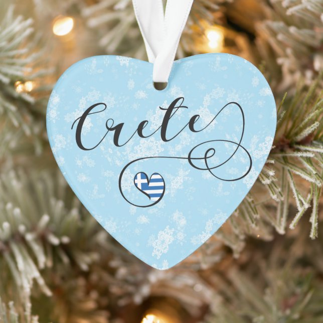 Kreta Heart Flag, Griechenland, Kreta Ornament (Baum)