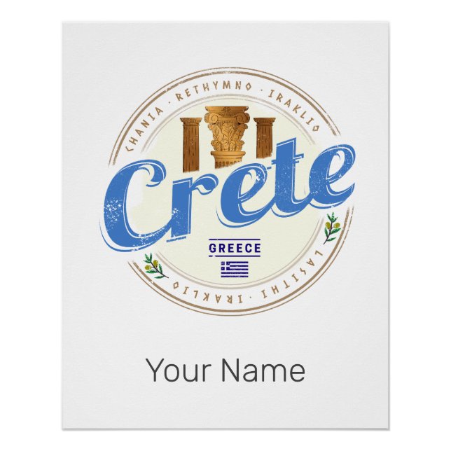 Kreta Island Griechenland Retro Vintag Holiday Sou Poster (Vorderseite)