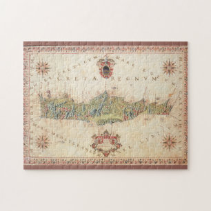 Kreta Island Griechenland Vintage dekorative Karte Puzzle