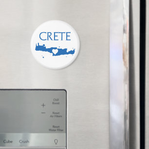 Kreta Karte Blau und Weiß Magnet
