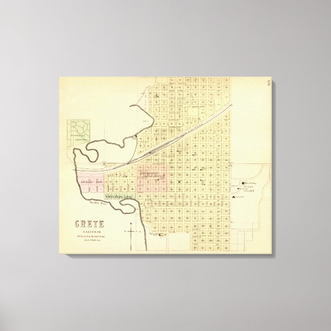 Kreta und Saline Landkreis, Nebraska Leinwanddruck (Vorderseite)