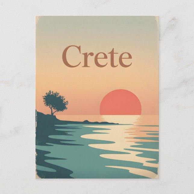 Kreta Vintag minimalistisch Postkarte (Vorderseite)