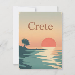 Kreta vintage minimalistisch  postkarte