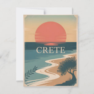 Kreta vintage minimalistisch  postkarte