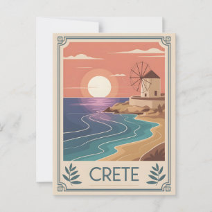 Kreta vintage minimalistisch postkarte