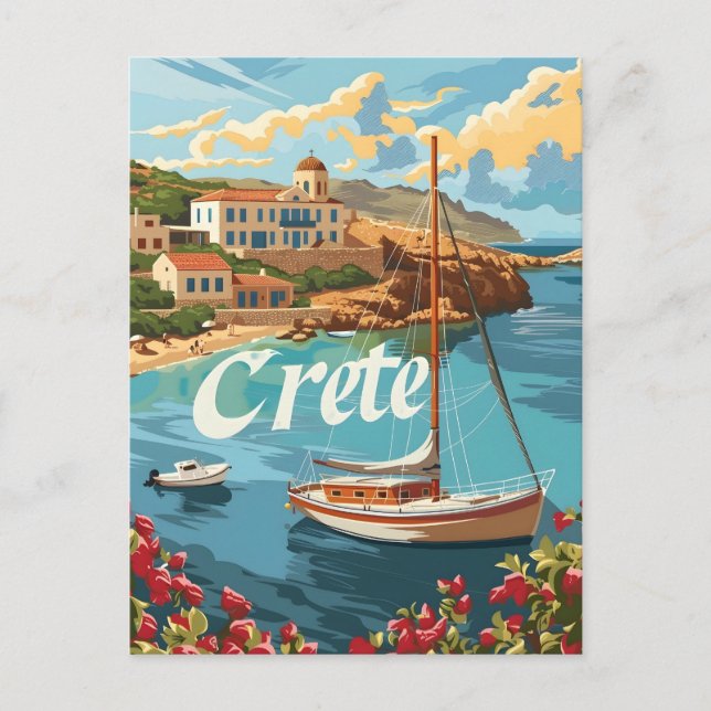Kreta Vintage Postkarte (Vorderseite)