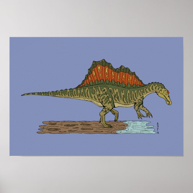 Kretakhaltiger Dinosaurier Spinosaurus Poster (Vorne)