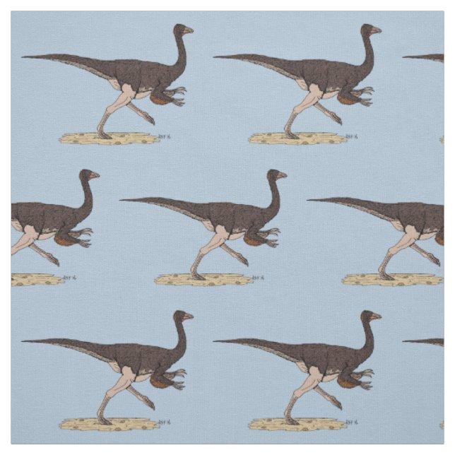 Kretakischer Dinosaurier Ornithomimus Stoff (Muster)