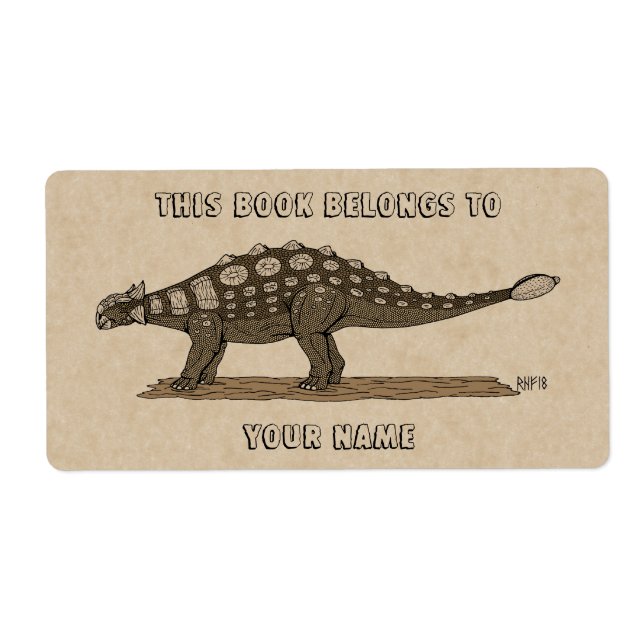 Kretakisches Dinosaurier Ankylosaurus-Buchzeichen (Vorne)