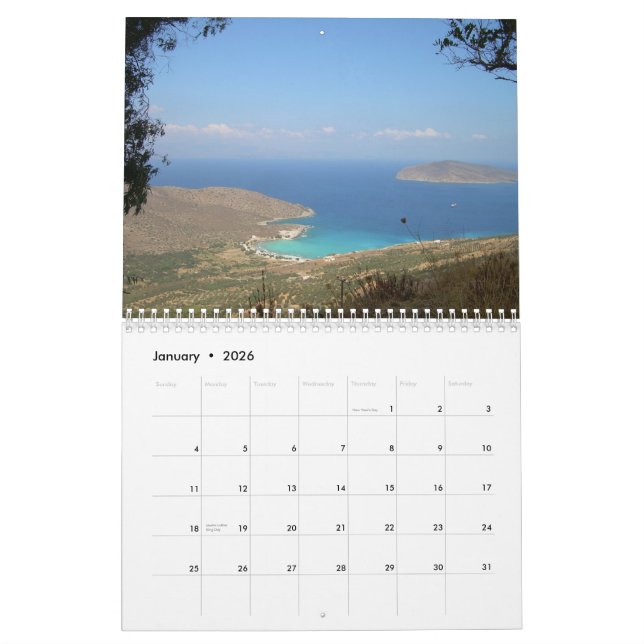 KRETE, GRIECHISCHER Mauerkalender Kalender (Jan 2026)